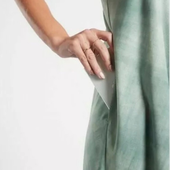 Athleta Presidio Dress Green Washed Racerback Lightweight Flowy Active Dress S - Picture 5 of 9